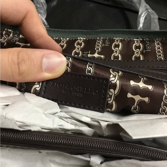 TIGNANELLO VIENNA WOVEN GREEN LEATHER SMALL DOME SATCHEL HAND/ CROSSBODY BAG - Picture 8 of 13